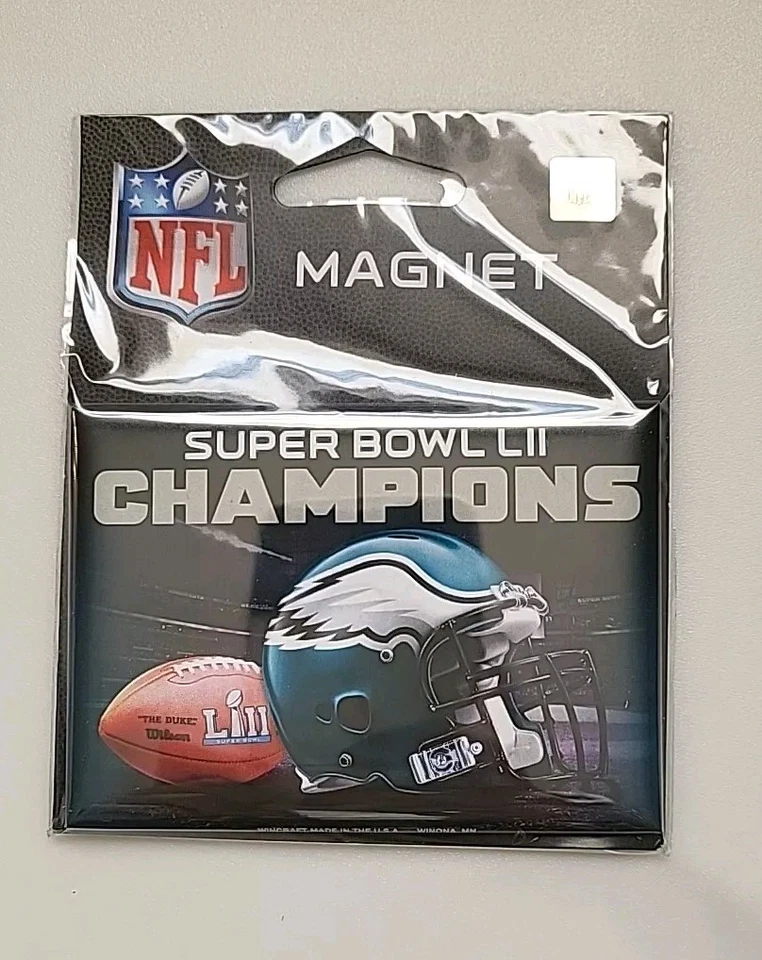 Philadelphia Eagles 2018 NFL Super Bowl LII Champions Magnet  -  2-1/2" X 3-3/4" - Image 1 of 4