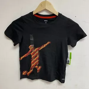 DSG Boys Solid Cotton Graphic Tee Pure Black Soccer Chili spic DAB21108 - Picture 1 of 9