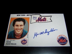 Kevin McReynolds Autographed Index Card New York Mets OF W/ Pass Authentication  - Picture 1 of 1