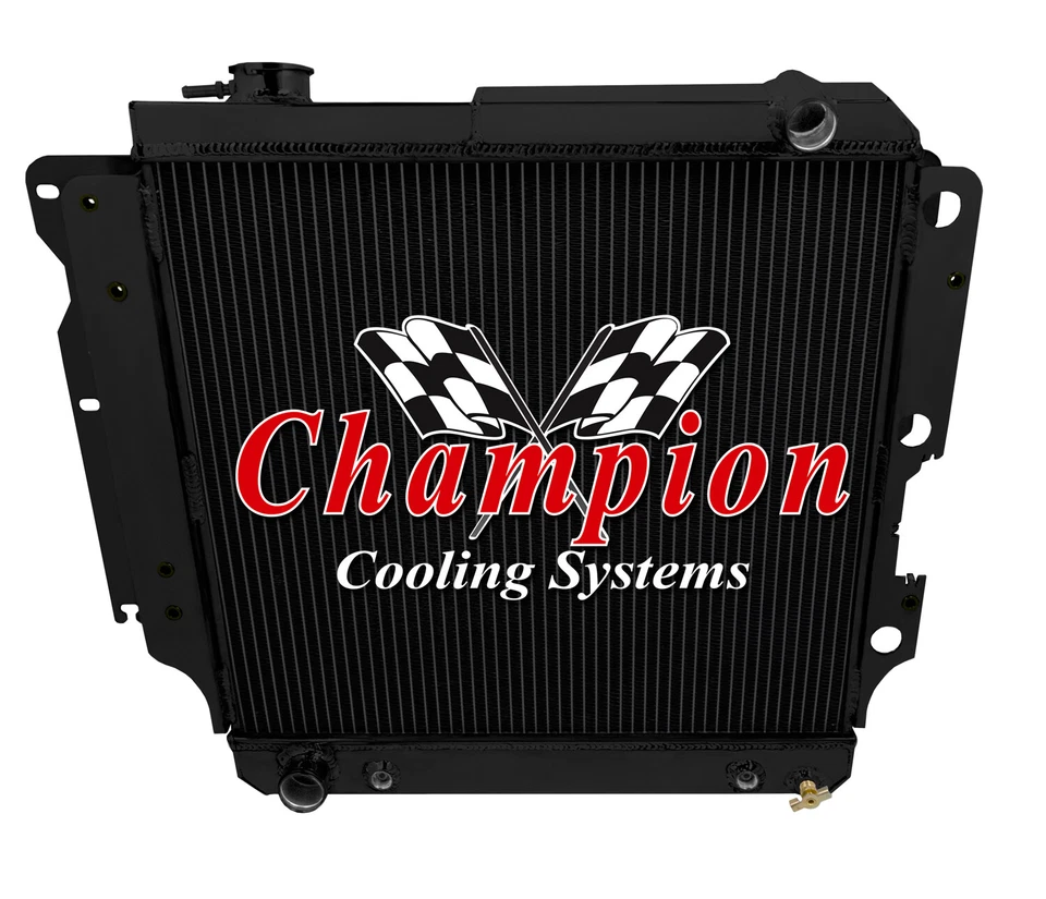 AR Champion 2 Row Black Finish Radiator for 1987 - 2006 Jeep Wrangler YJ - Image 1 of 4