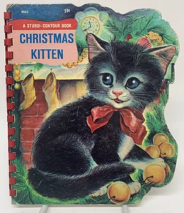VTG Very Rare 1966 Christmas Kitten A Sturdi Contour Book #5522 - Picture 1 of 5