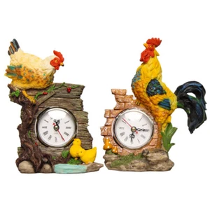 Rooster Hen Clock Silent Clock Animal Decorative Clock Living Room Bedside Decor - Picture 1 of 18