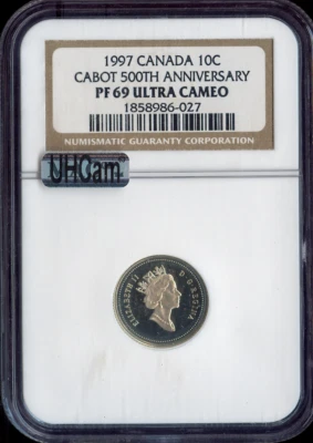 1997 Canada 10 Cents 10C NGC PF69 Ultra Cameo  - Quality - Image 1 of 2