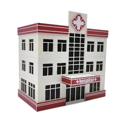 1/87 HO Scale Buildings Train Railroads Model Hospital Station Department 12cm - Image 1 of 2