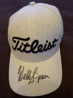 Gorra de golf PGA Webb Simpson firmada/autografiada "personal" usada Titleist ajustada Foto 1 de 4