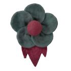 Blue Pink Flower Pin Felted Wool Daisy Brooch Boutonniere 4 inch Barbiecore