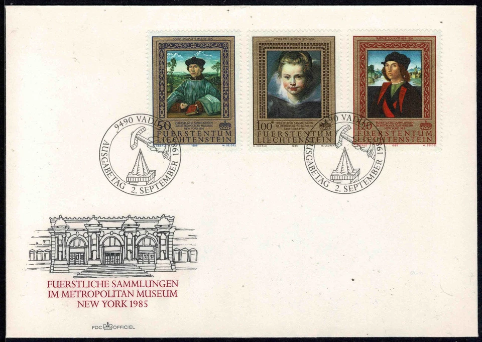 Liechtenstein 1985 Paintings From The Royal Collection  FDC - Mint - Image 1 of 1