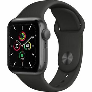 Apple Watch SE 40mm Space Grey Aluminum Case with Black Sport Band - Regular