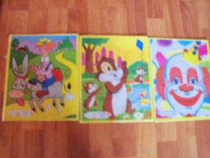 Frame Tray Puzzles 12pc Ages 3-7 Set of Three Vintage Tee Pee Toys NEW - Picture 1 of 4