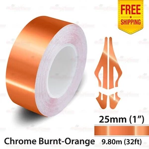 1" 25mm PinStriping Pin Stripe Styling Decal Vinyl Sticker CHROME BURNT-ORANGE - Picture 1 of 14