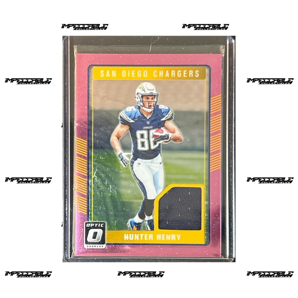 2016 Donruss Optic -Pink Rookie Threads #DRT-HH Hunter Henry (MEM, RC) - Image 1 of 2