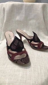 MIU MIU Sandali da donna in pelle di pitone multicolore scamosciata taglia US 8,5 (38,5) - Foto 1 di 11
