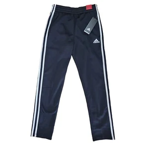 Adidas Youth Sz M (10/12) Fleece Lined Jogger Track Pants Black & White Stripes - Picture 1 of 9