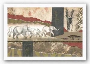 Serengeti Elephants Joseph Poirier Art Print 24x36 - Picture 1 of 1