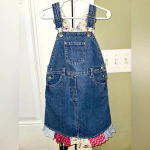 Vestido Y2K Vintage Patchwork Gymboree 100% Algodón Denim Mono 5T Usado en Excelente Condición - Imagen 1 de 5