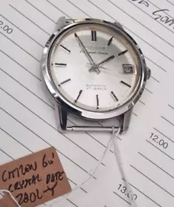 CITIZEN Crystal Date 2802-Y 27 JEWELS Autom. Para Water fFROM 60' VINTAGE 35MM - Foto 1 di 6