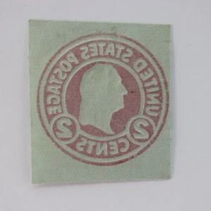 US Postage Cut Square envelope 2c George Washington DYE4 red U432d heavy offset - Picture 1 of 2