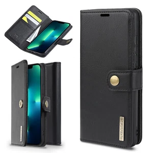 For iPhone 13 12 Pro Max 11 XS XR 8 7 SE Magnetic Leather Wallet Case Flip Cover - Picture 1 of 11
