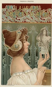 Französisches POSTER Kunst Illustration: Authentische Chromolithographie aus echtem Stein von 1902 - Bild 1 von 1