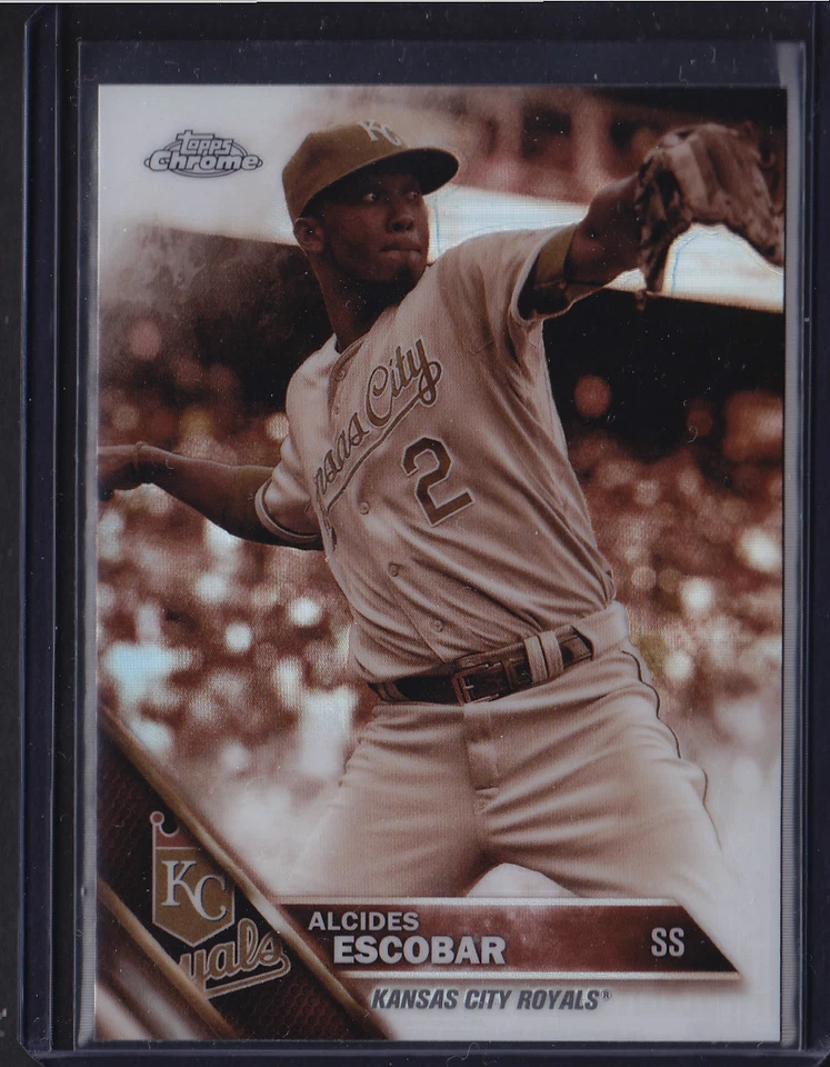 2016 TOPPS CHROME SEPIA REFRACTOR PARALLEL ALICEDES ESCOBAR #117 ROYALS - Image 1 of 1