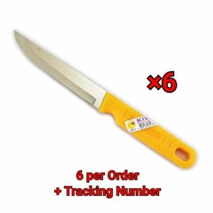 6X KIWI Utility Knife Yellow Plastic Handle No.511 5" Fruit Cut Stainless Thai - Picture 1 of 5
