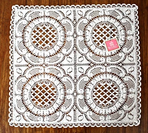 VTG NWT Japanese Woven Lace Doily WACO GINZA TOKYO ~ Off White ~ 14.5" x 14.5" - Picture 1 of 8