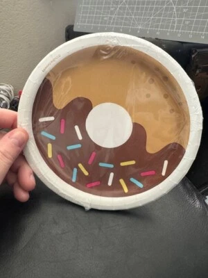 Donut Time 6-7/8" Assorted Plates Paper 8 Pack Donut Birthday Party Tableware - Image 1 of 2