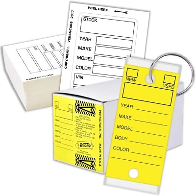 Versa-Tags 250 etiquetas clave MÁS 100 pegatinas de stock de ventana Kleer-Bak blanco-amarillo Foto 1 de 4