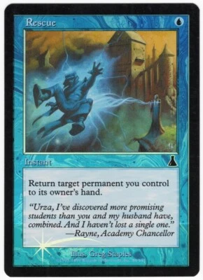 Rescue 1999 Urza's Destiny SHIFTED FOIL MISPRINT Blue Common Instant MTG NM AZ1 - Image 1 of 3