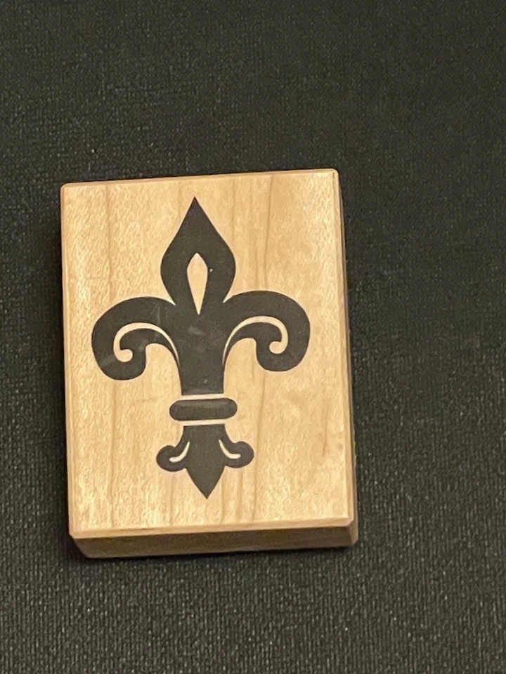 PSX D1754 Fleur De Lis Red Rubber Stamp French Collage Paris - Image 1 of 4