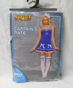 Captains Mate Adult Size M/L Sailor Costume Spirit Halloween Dress & Hat New - Picture 1 of 4