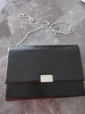 Black Dress Clutch Purse w Removable Chain Shoulder Strap Magnetic Snap Closure - Image 1 of 4