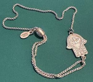 ALEX & ANI Hamsa Pulsera Deslizable Cadena Caja Ajustable a Mano Plata de Ley 925 - Imagen 1 de 10