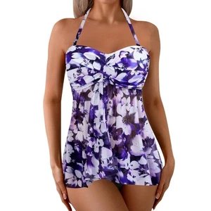 Neu mit Etikett trägerloser Damen-BH-Oberteil mit Ausschnitt nur Badeanzug Baden Pool Strand lila M - Bild 1 von 8