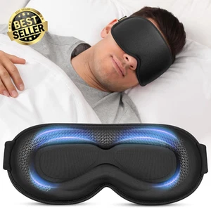 Weighted Eye Mask for Sleeping, 3D Contoured Blackout Mask for Men & Women (Blac - Picture 1 of 9