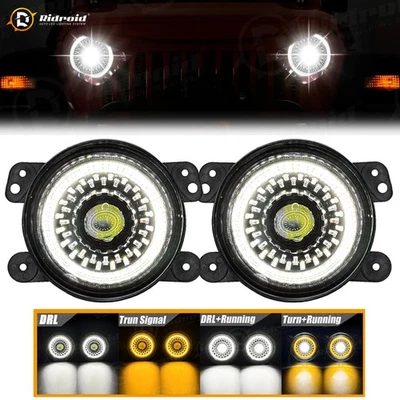 Par de luces antiniebla LED de 4" para parachoques delantero lámpara de conducción halo para Dodge Charger 2011-2014 Foto 1 de 4