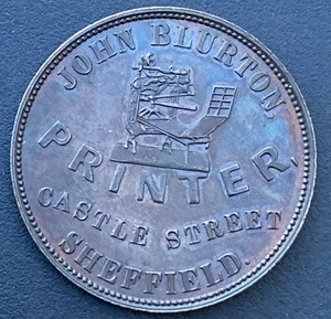Lote de monedas de medio centavo John Blurton grado superior ficha de cóndor Sheffield E50 - Imagen 1 de 2