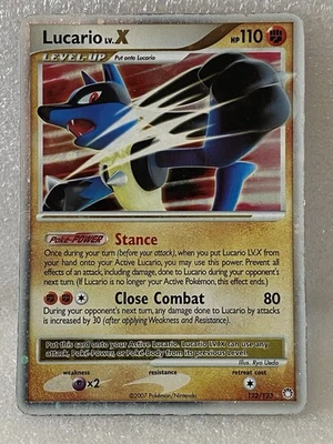 Lucario Lv.X 122/123 D&P Mysterious Treasures Holo Ultra Rare Pokemon - Image 1 of 2