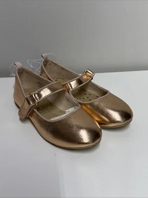 Cat & Jack Dressy Ballet Flats Girls 11 Anastasia Pink/Rose Gold - Image 1 of 4