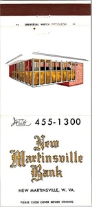 Vintage Matchbook Cover New Martinsville Bank New Martinsville, WV MB80 - Picture 1 of 2