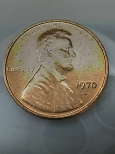 * 1970-S BU RED SMALL DATE LINCOLN CENT  (RARE ADD FOR YOUR SET)  UNDER MARKET * - Picture 1 of 4