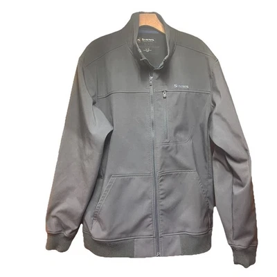 Simms Guide Series Fishing Jacket Men Large Gray Fleece Lined Softshell Outdoors - Image 1 of 4