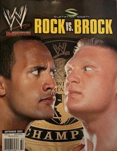 WWE Magazine September 2002 Summerslam The Rock vs Brock Lesnar *Has Poster* C - Picture 1 of 13