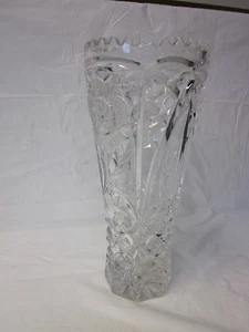 Vintage Cut Glass Crystal Bud Vase ~ 9" High - Picture 1 of 4
