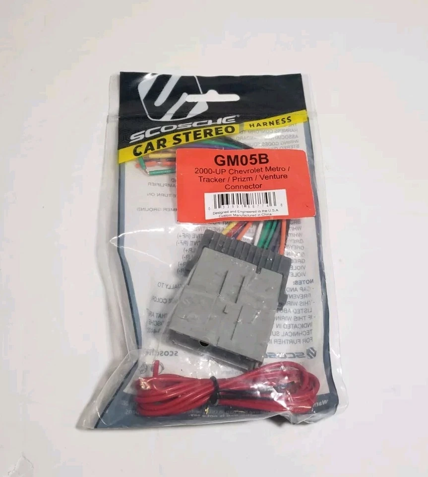 Arnés de cableado Scosche GM05B para Chevy Metro 2000-up, Tracker, Prizm, Venture  Foto 1 de 1