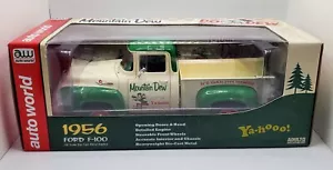 1956 Ford F-100 Auto World 1:18 Scale Mountain Dew Beige/Green edition NIB - Picture 1 of 10