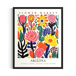 Arizona State Flower Market Art Print Poster Wall Art Painting Artwork - Picture 1 of 6