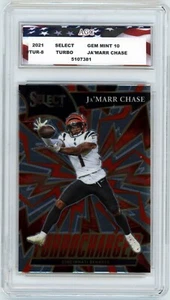 2021 Select Turbo #8 Ja'Marr Chase Rookie AGC 10 Gem Mint Cincinnati Bengals - Picture 1 of 2