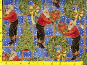 Decorating with Santa on Blue By The Yard CCHSAN09010 - Bild 1 von 1