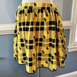 Offizieller Harry Potter Hufflepuff Hogwarts Schule schwarz-gelb karierter Rock Large - Bild 1 von 11